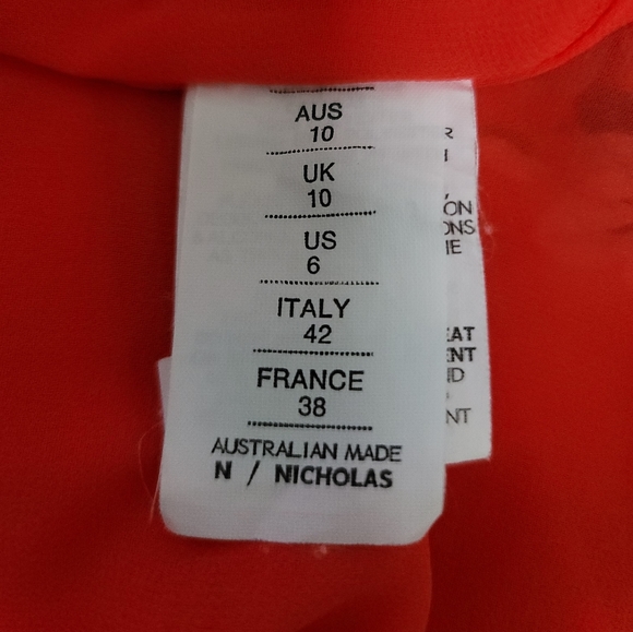 NICHOLAS X Revolve Red Floral Crochet Trimmed Silk Halter Mini Shift Dress Sz6 - Picture 14 of 16